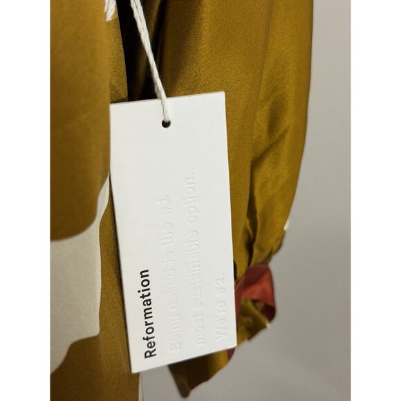 NWT Reformation Gilbert Silk Wrap Dress Sepia Sexy Classy Medium M NWT $348 - Picture 4 of 8